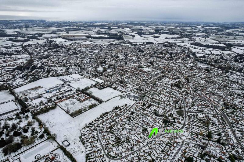 Aerial views of Newport in the aftermath of Storm Goretti