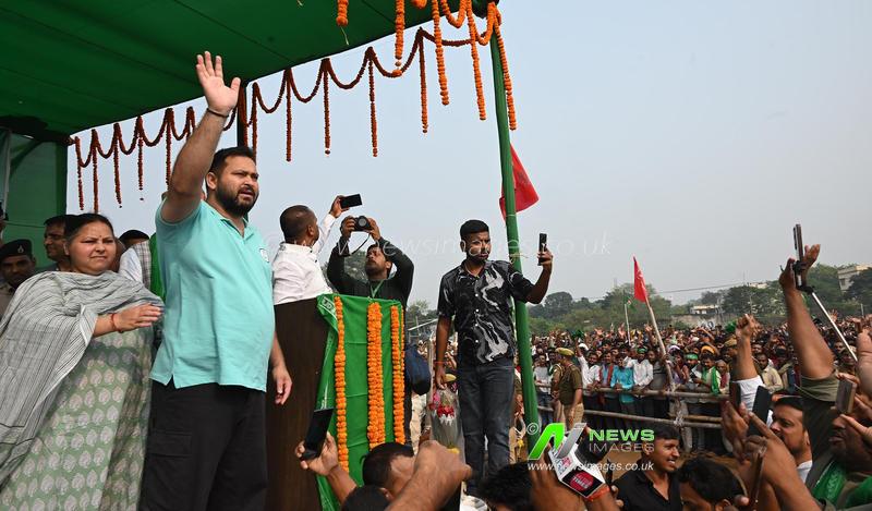 India: RJD Leader Tejashwi Yadav Holds Public Rally Ahead Of Bihar Assembly Elections 2025 