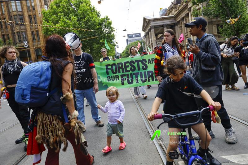 Climate activists rally in Melbourne, Australia - 15 Nov 2025