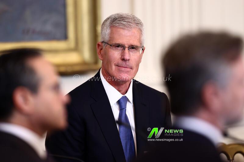 US President Donald Trump mets with oil executives in the East Room 
