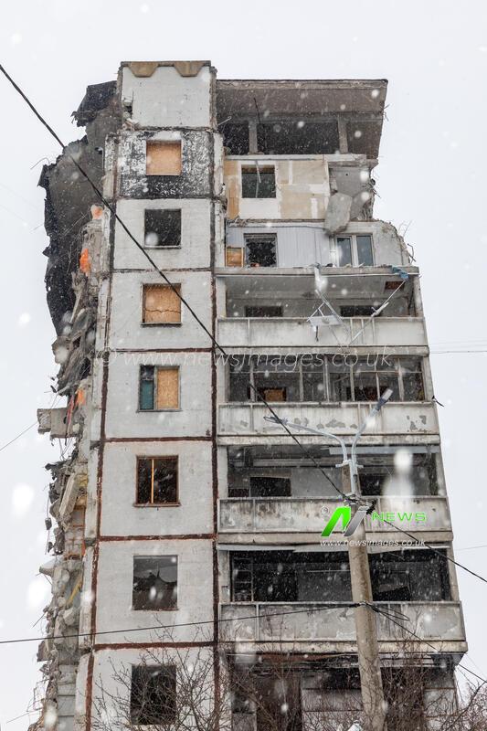 Destroyed Residential Buildings following the Russia-Ukraine war - Kharkiv, Ukraine - 6 Jan 2026