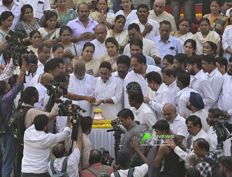 India: Mumbai NCP Workers Perform Immersion Of Ashes Of Late Deputy Chief Minister Ajit Pawar At Banganga Tank
