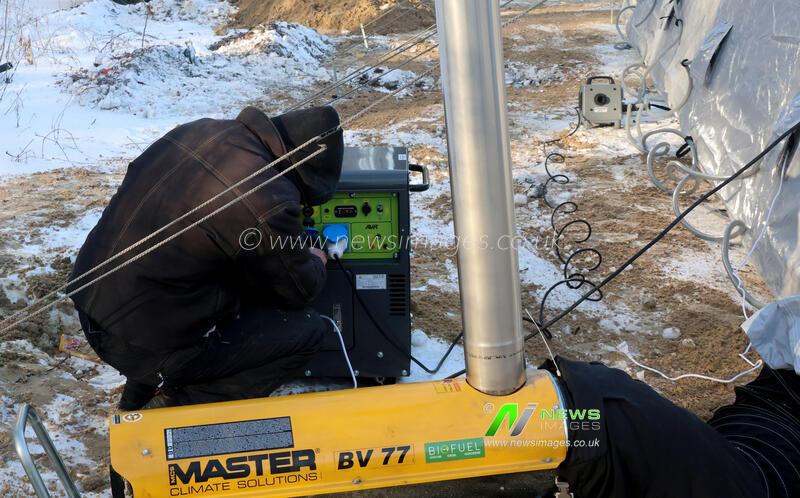 Mobile heating point set up in Kharkiv