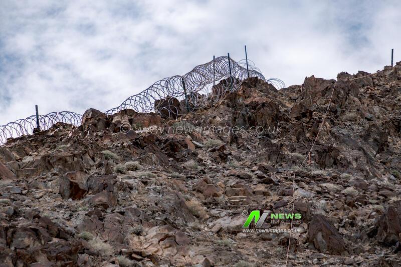 Border Wall In Southern California Desert