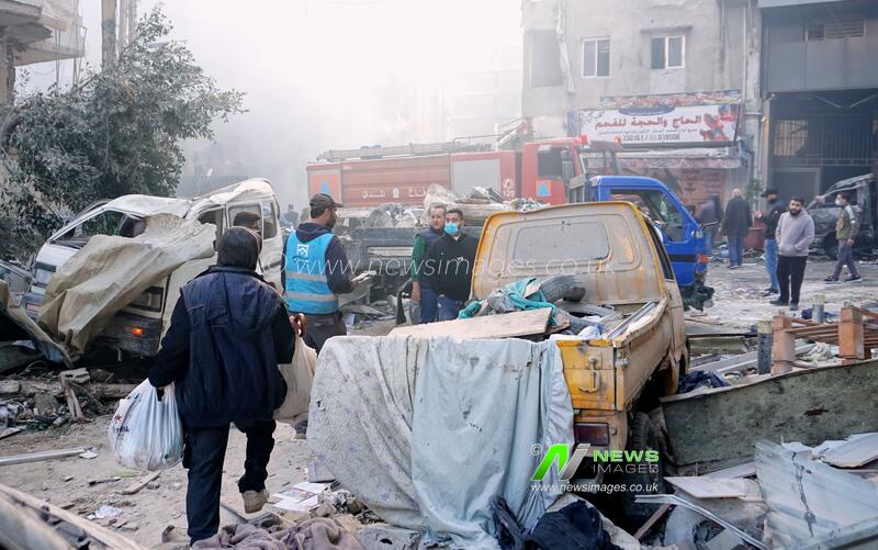 Lebanon: aftermath of Israeli attack on a building of Beirut