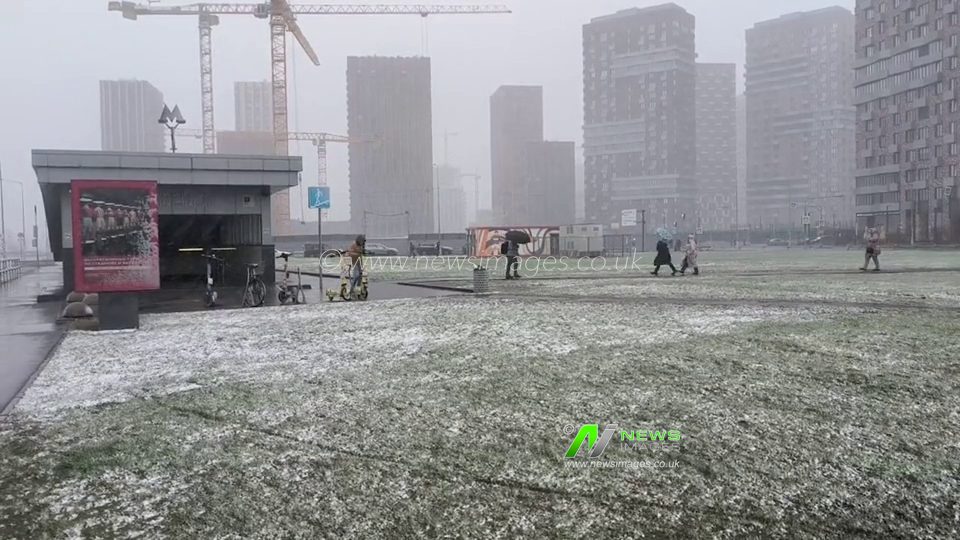 Russia: Spring snow in Moscow