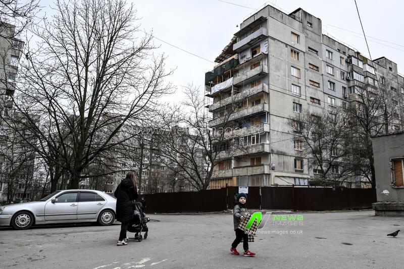 Restoration of apartment block damaged by Russian attack in Zaporizhzhia