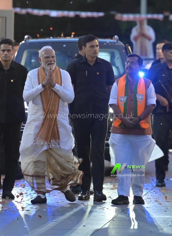India: Prime Minister Narendra Modi Attends Victory Celebrations For West Bengal Assam And Puducherry Assembly Elections At BJP Headquarters