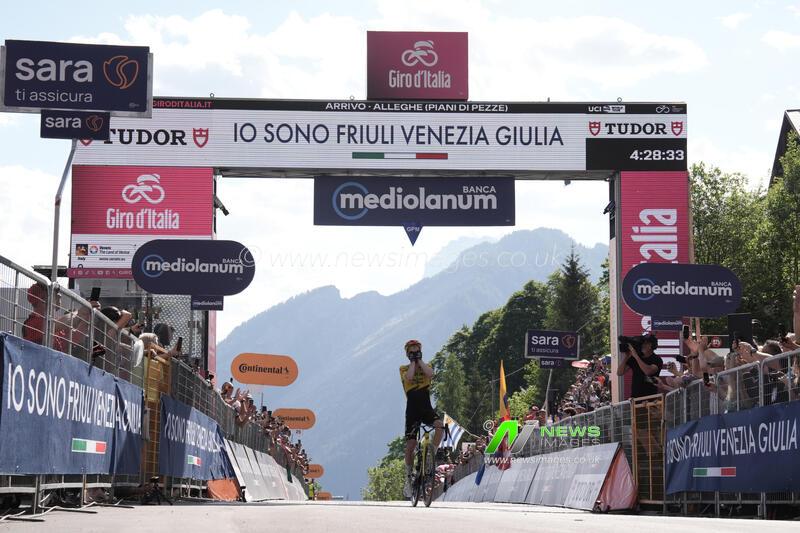 Italia: United States’ Sepp Kuss of Team Visma | Lease a Bike Winner of Stage During Stage 19 of...
