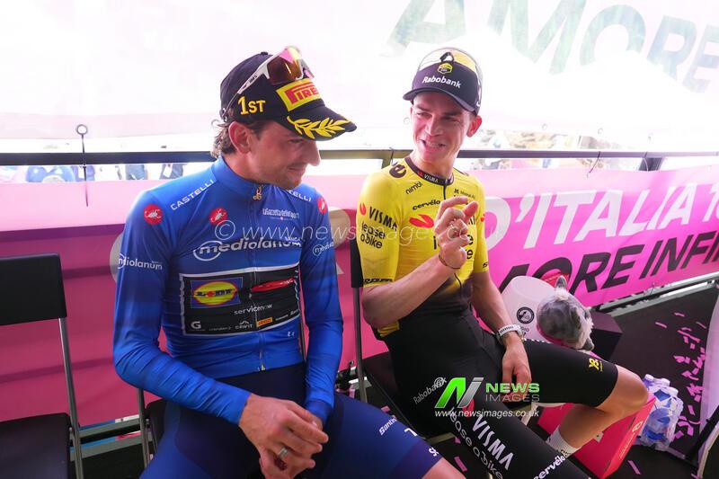 Italia: Italy’s Giulio Ciccone of Lidl-trek and United States’ Sepp Kuss of Team Visma | Lease a...