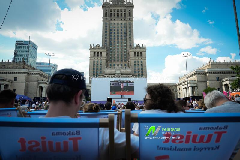 Polish Tennis Fans Watch Chwalinska Match in Warsaw