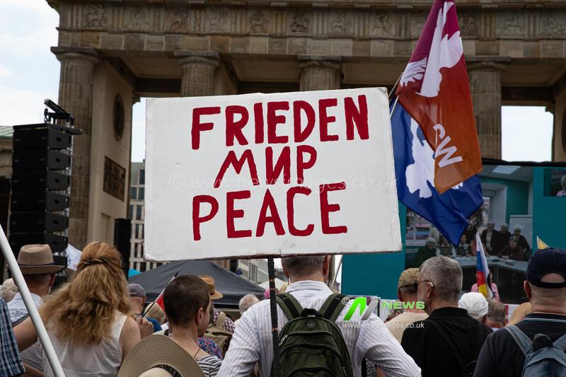 Germany: Pro-Russia Protesters Rally at Brandenburg Gate