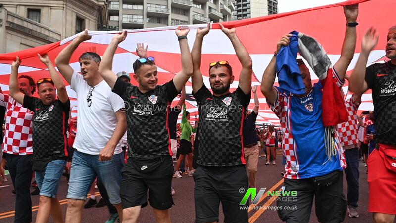 PA: Croatia Football Fans march in Philadelphia ahead of Ghana Group L match