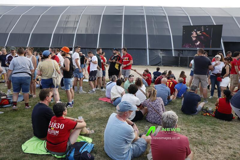 Belgium: SOCCER SCREENING BELGIUM VS SPAIN ROCK ZOTTEGEM