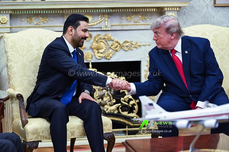 US President Donald Trump meets with Iraqi PM Ali al-Zaidi at the White House