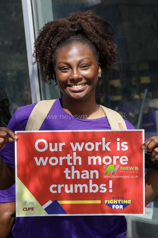 Canada:  OPSEU's Worth Fighting For campaign boards the Toronto Subway demanding higher pay and funding for social services