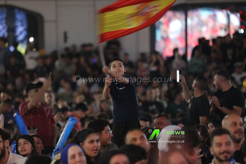 Palestinians celebrate Spain’s goals during World Cup semi-final in Al-Bireh