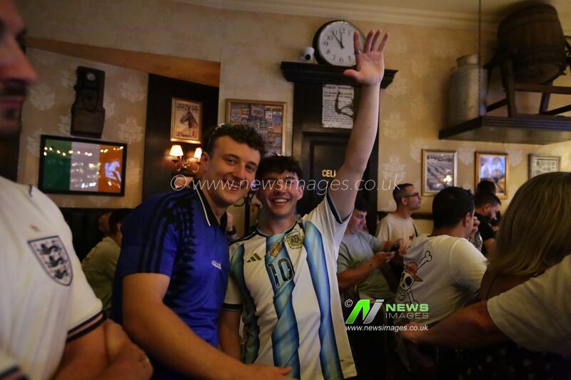Football fans watch the FIFA World Cup 2026 final between Argentina and England in Athens