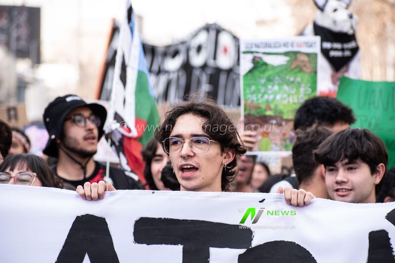 Environmental groups march in Santiago