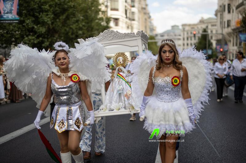 Bolivian folkloric parade held in Madrid