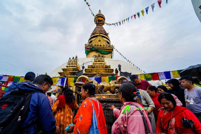 Devotees Gather at Swayambhunath for Gunla Parva