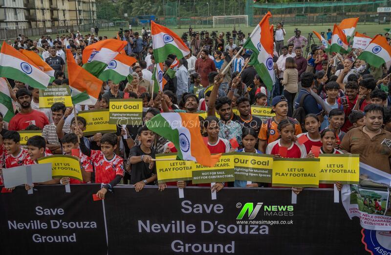 India: Mumbai Football Association President Aaditya Thackeray Leads "Mumbai Maidan Bachao Tiranga Andolan" At Bandra 