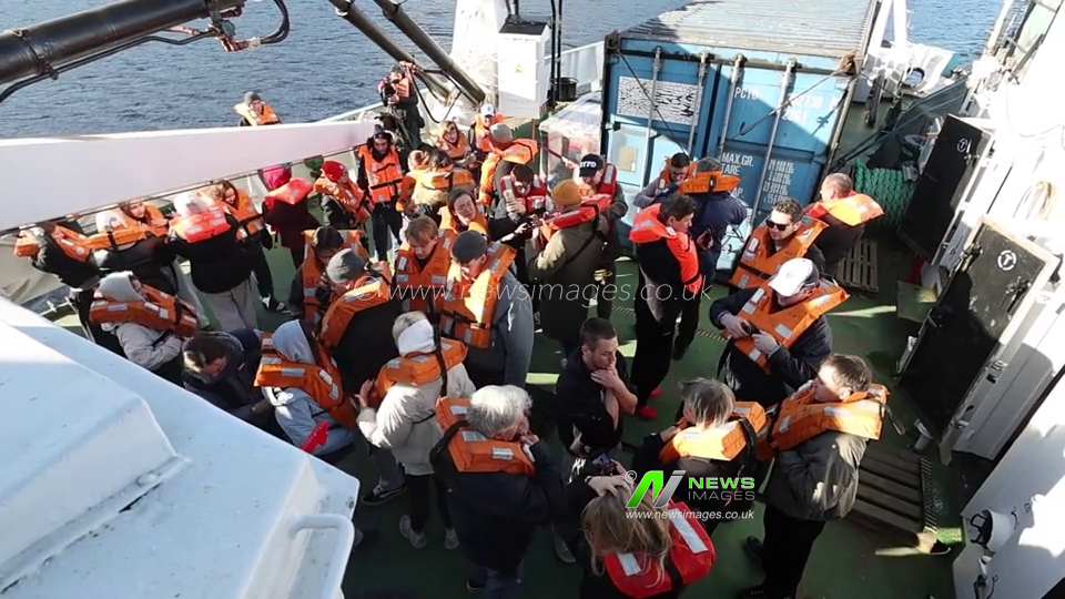 Russia: Research vessel in preparation for Russian Geographical Society expedition