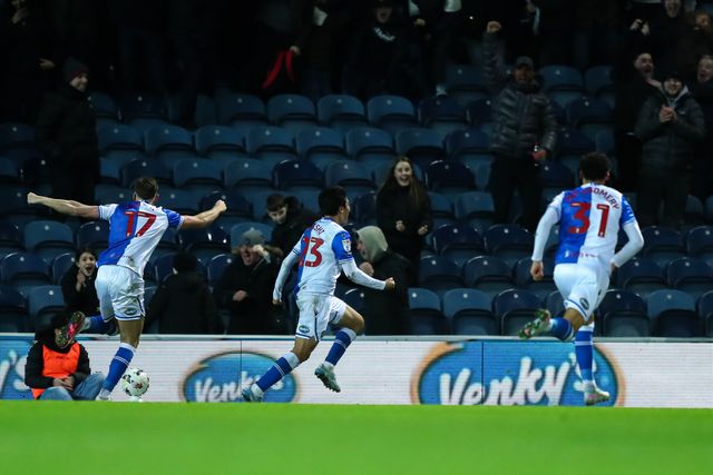 Yuki Ohashi of Blackburn Rovers celebrates after scoring to make it 1-0 during the Sky Bet Championship match Blackburn Rovers vs Preston North End at Ewood Park, Blackburn, United Kingdom on 20 February 2026

(Photo by Jorge Horsted/News Images)