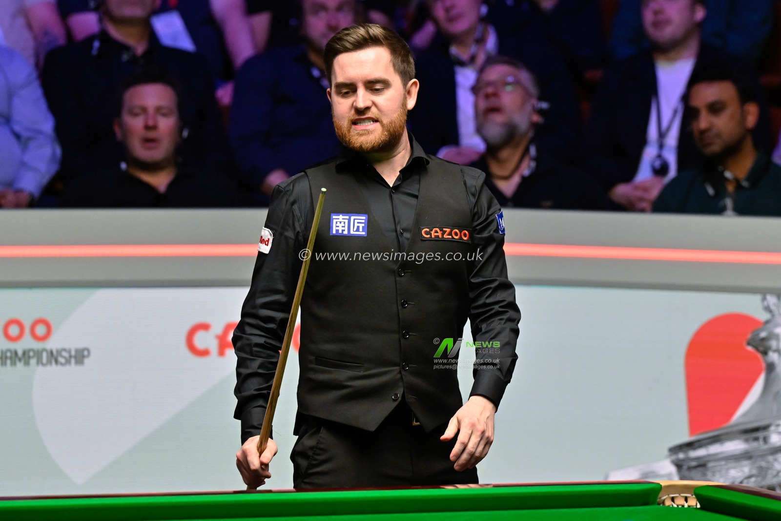Jak Jones reacts, during the Cazoo World Championships 2024 Final at Crucible Theatre, Sheffield, United Kingdom, 6th May 2024

(Photo by Cody Froggatt/News Images)