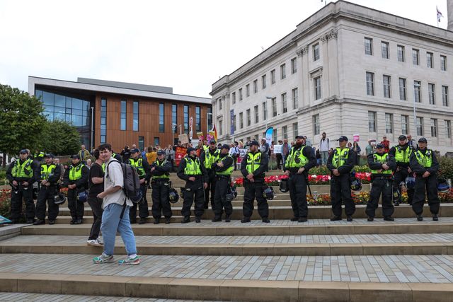 Anti-racism protest Barnsley Town Centre