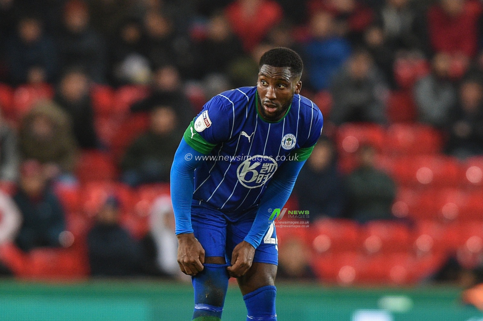 23rd November 2019, Bet365 Stadium, Stoke-on-Trent, England; Sky Bet Championship, Stoke City v Wigan Athletic : Cheyenne Dunkley (22) of Wigan Athletic during the game

Credit: Richard Long/News Images
