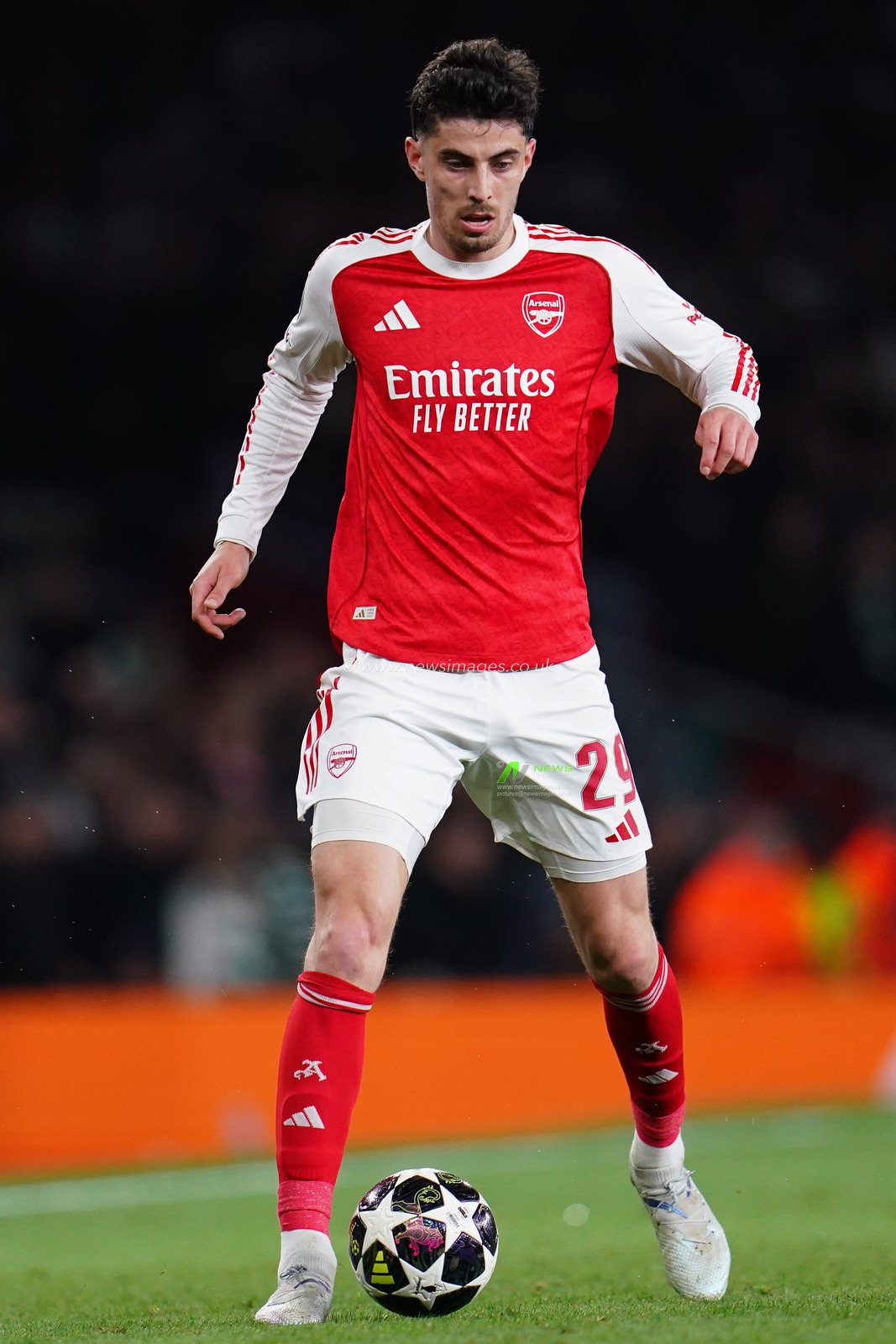 Kai Havertz of Arsenal with the ball during the UEFA Champions League Quarter Finals match Arsenal vs Sporting CP at Arsenal stadium, London, United Kingdom on 15 April 2026

(Photo by Harvey Murphy/News Images)
