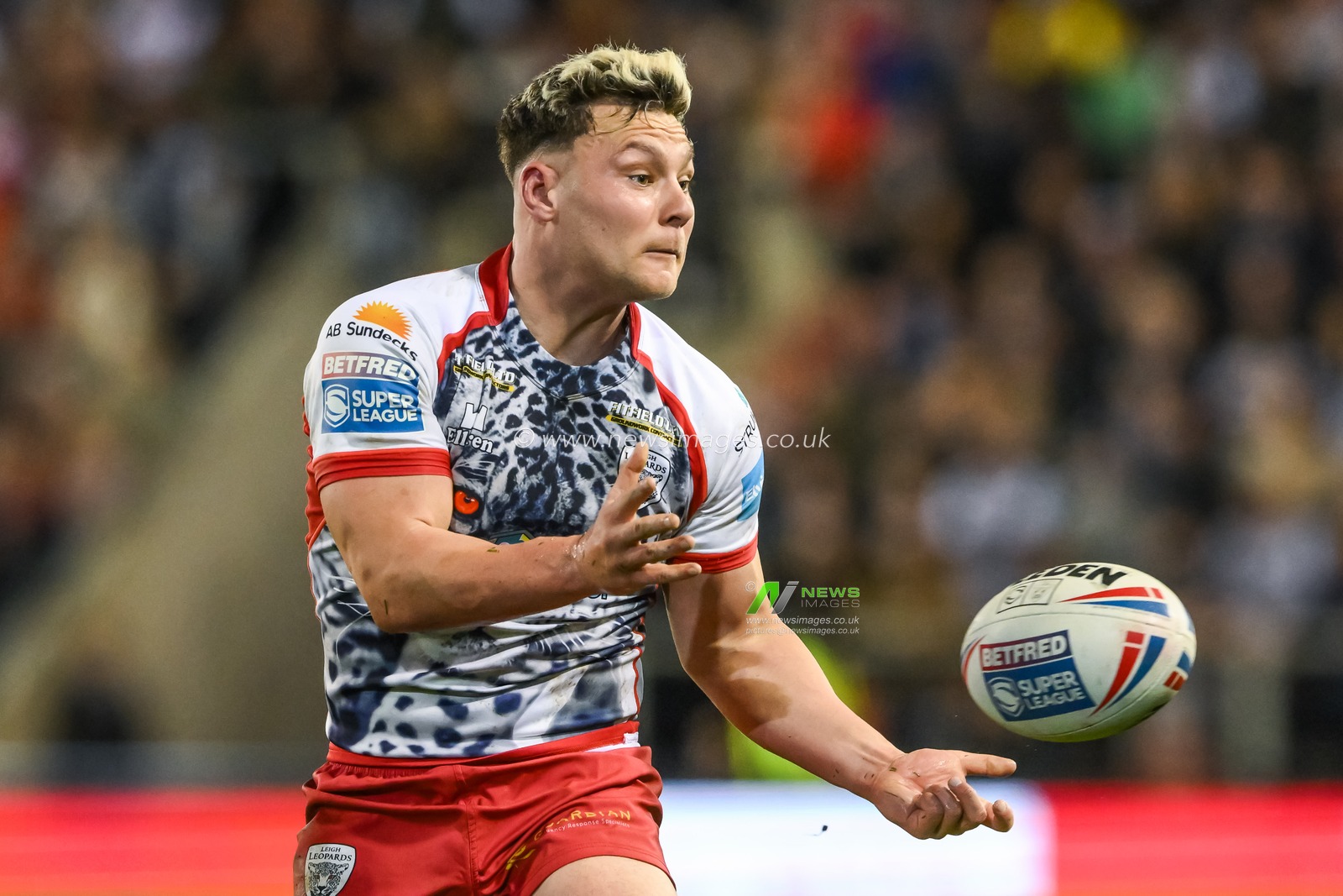 Lachlan Lam #7 of Leigh Leopards in action during the Betfred Super League Round 7 match Leigh Leopards vs Wigan Warriors at Leigh Sports Village, Leigh, United Kingdom, 30th March 2023

(Photo by Craig Thomas/News Images)