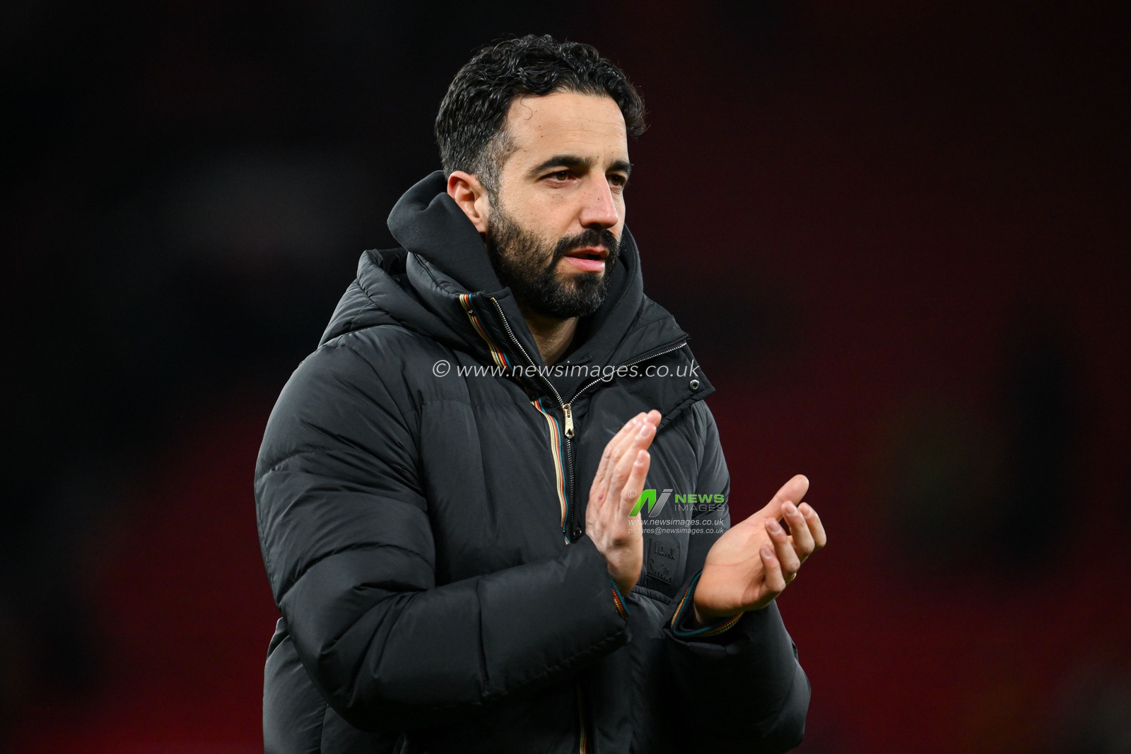 Ruben Amorim Manager of Manchester United applauds the fans at the end of the Emirates FA Cup 5th Round match Manchester United vs Fulham at Old Trafford, Manchester, United Kingdom, 2nd March 2025

(Photo by Craig Thomas/News Images)