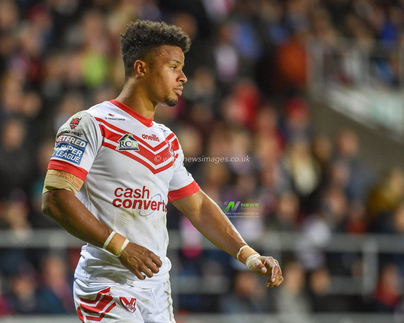 27th September 2019, Tottally Wicked Stadium, St Helens, England; Betfred Super League Semi Final, Saint Helens v Wigan Warriors :Saint Helens winger Regan Grace 

Credit: Dean Williams/News Images