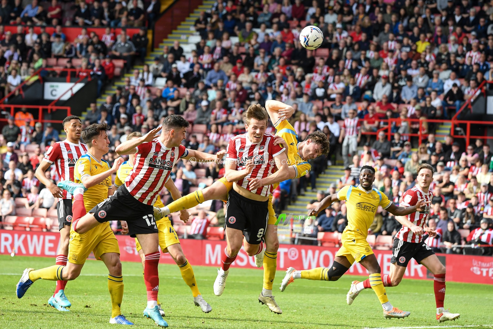 Sander Berge #8 of Sheffield United has a chance at goal