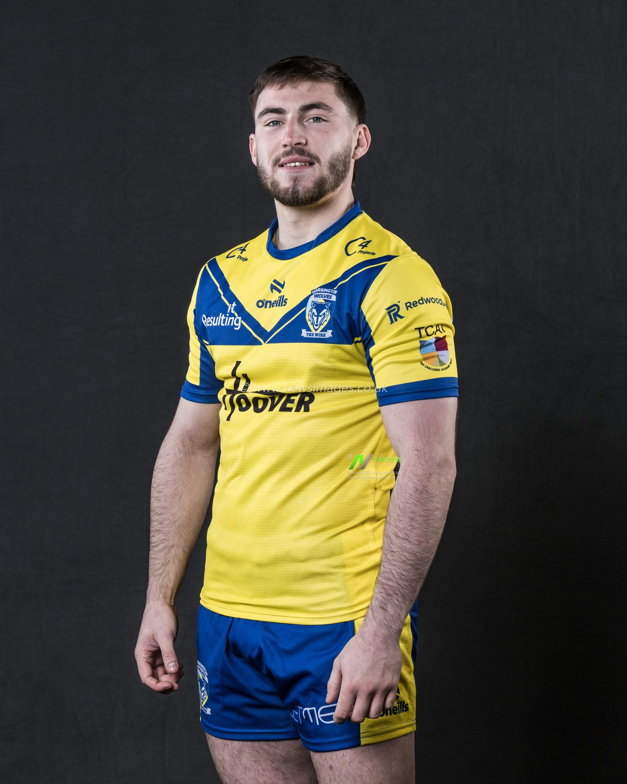 Adam Holroyd in the Home kit during the Warrington Wolves Team media day at Warrington wolves training centre, Warrington, United Kingdom, 16th January 2025

(Photo by Craig Thomas/News Images)