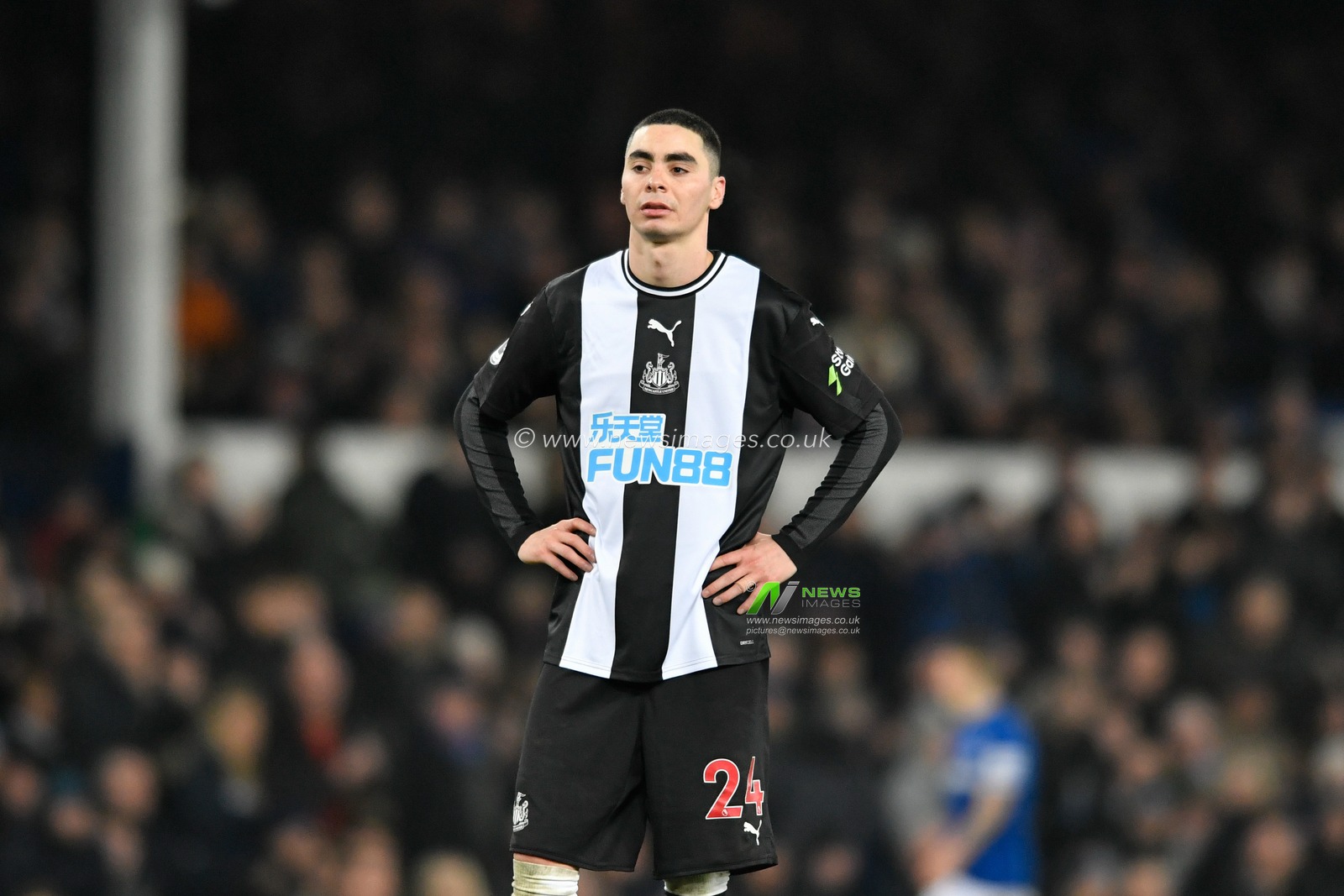 21st January 2020, Goodison Park, Liverpool, England; Premier League, Everton v Newcastle United : Miguel Almiron (24) of Newcastle United puts his hands on his hips