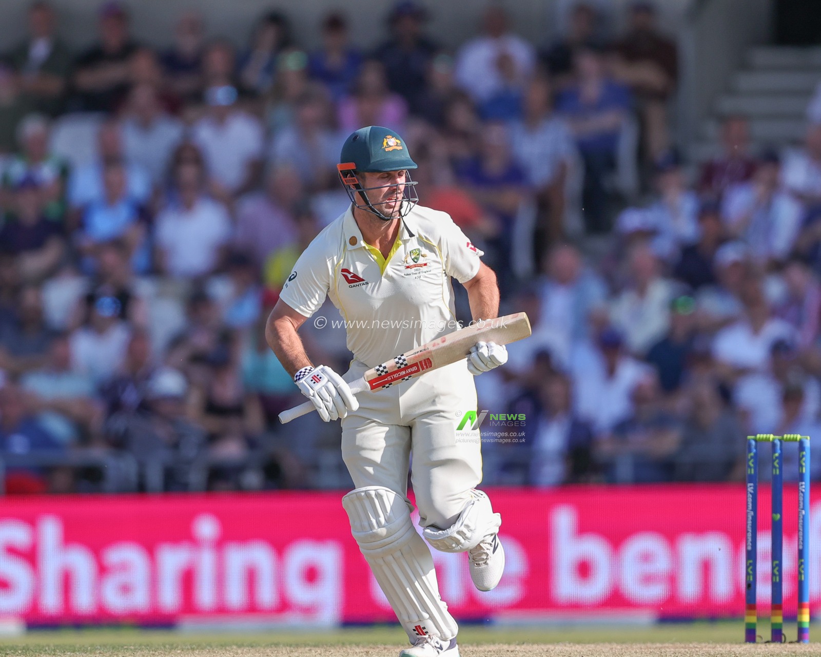 Mitchell Marsh of Australia makes one run during the LV= Insurance Ashes Third Test Series Day 2 England v Australia at Headingley Stadium, Leeds, United Kingdom, 7th July 2023

(Photo by Mark Cosgrove/News Images)