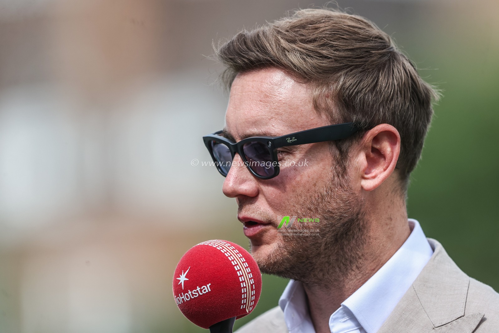 Stuart Broad is interviewed during the 5th Rothesay Test Match Day 2 England v India at The Kia Oval, London, United Kingdom, 1st August 2025

(Photo by Alfie Cosgrove/News Images)