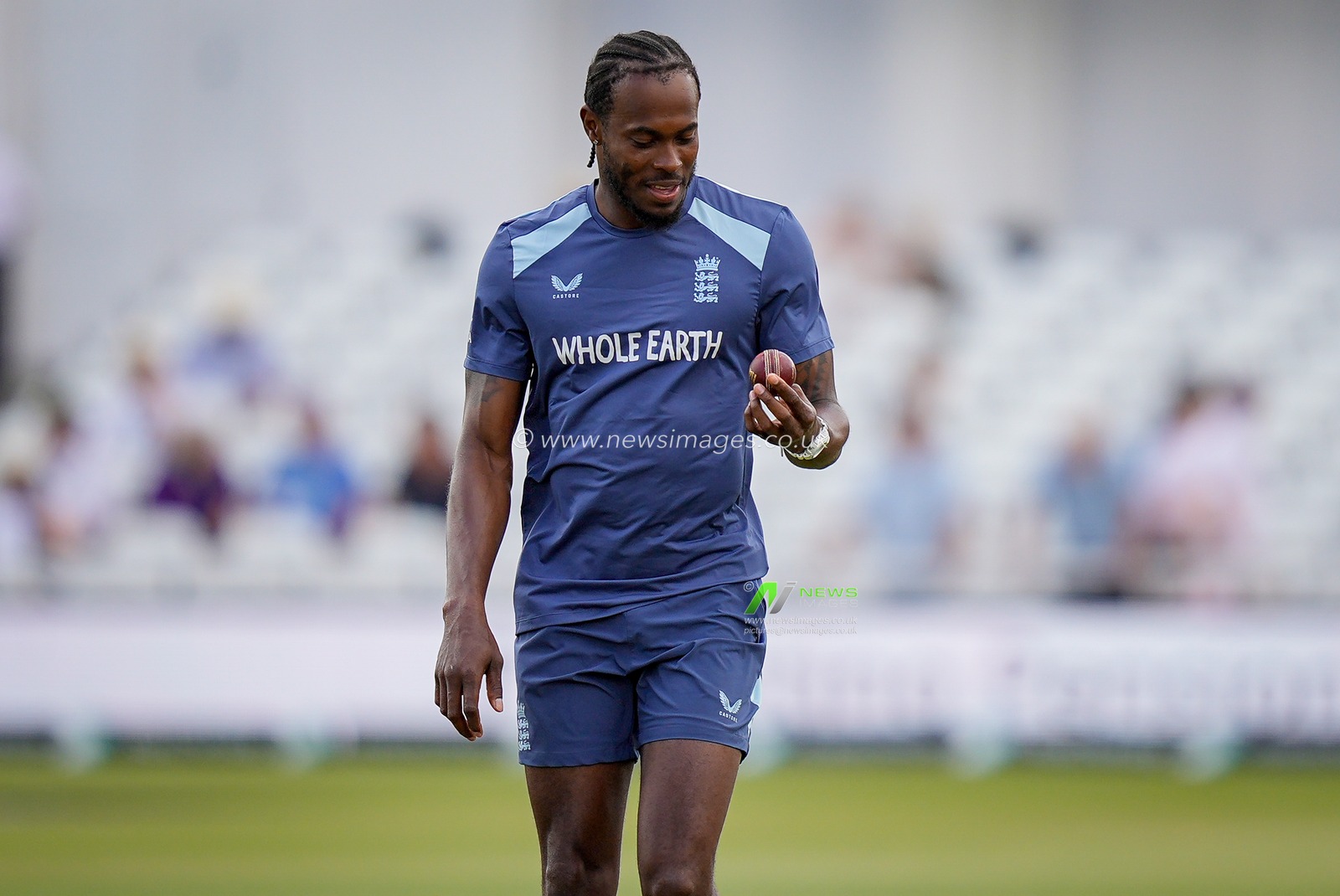 Jofra Archer of England in the pre-game warm up session during the 3rd Rothesay Test Match Day 4 match England vs New Zealand at Trent Bridge, Nottingham, United Kingdom on 28 June 2026

(Photo by Maynard Manyowa/News Images)