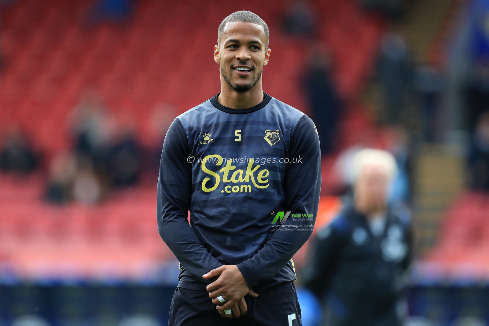 William Troost-Ekong #5 of Watford seen warming up prior to kick off.