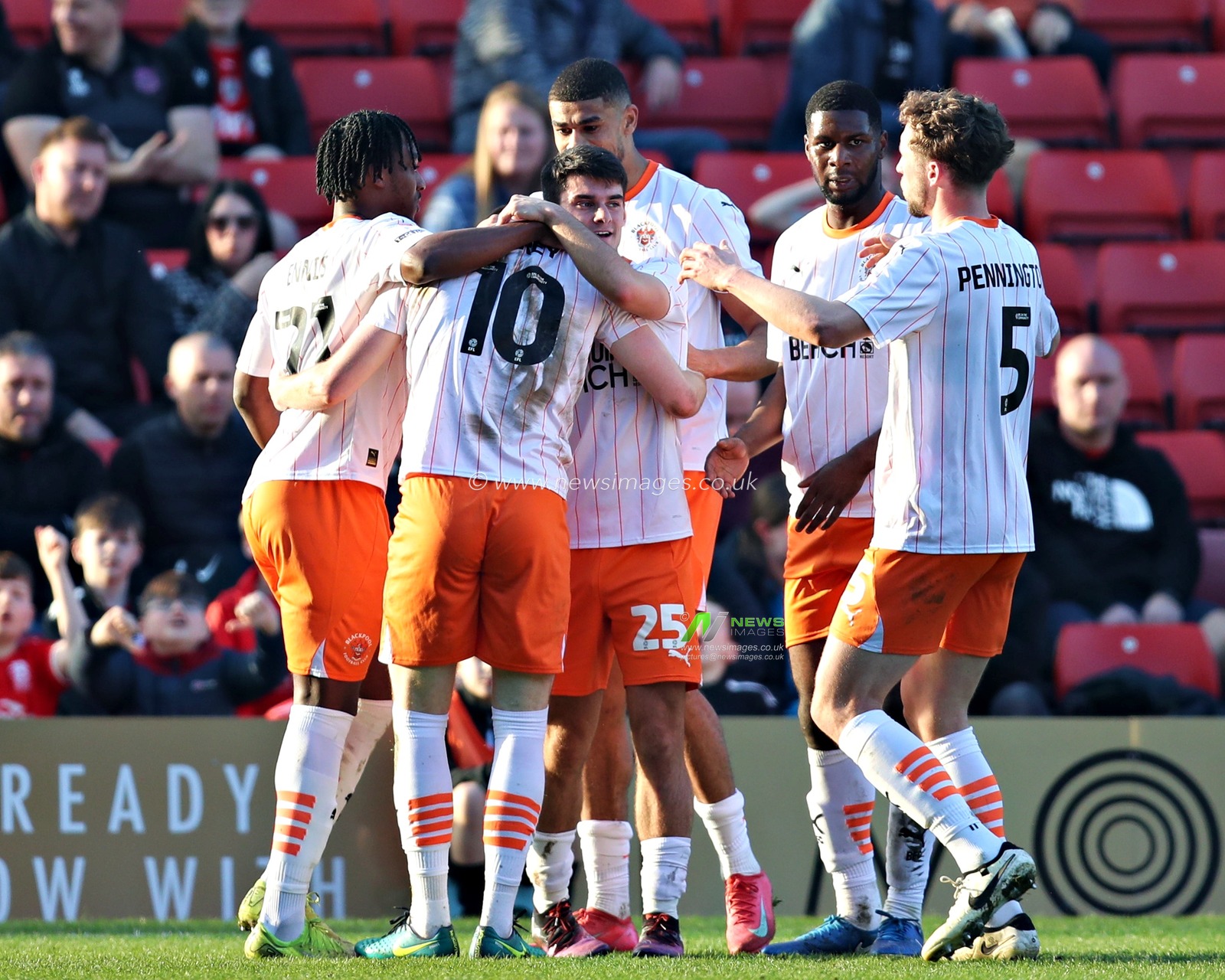 Sonny Carey of Blackpool F.C. celebrates scoring the opening goal during the Sky Bet League 1 match Barnsley vs Blackpool at Oakwell, Barnsley, United Kingdom, 8th March 2025

(Photo by Sam Eaden/News Images)