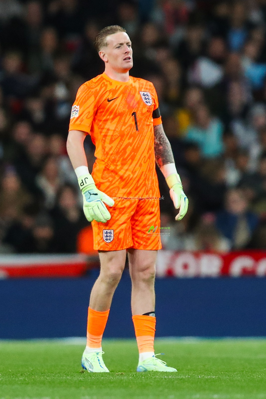 Jordan Pickford of England looks on during the UEFA Nations League - League B - Group B2 - match England vs Greece at Wembley Stadium, London, United Kingdom, 10th October 2024

(Photo by Gareth Evans/News Images)