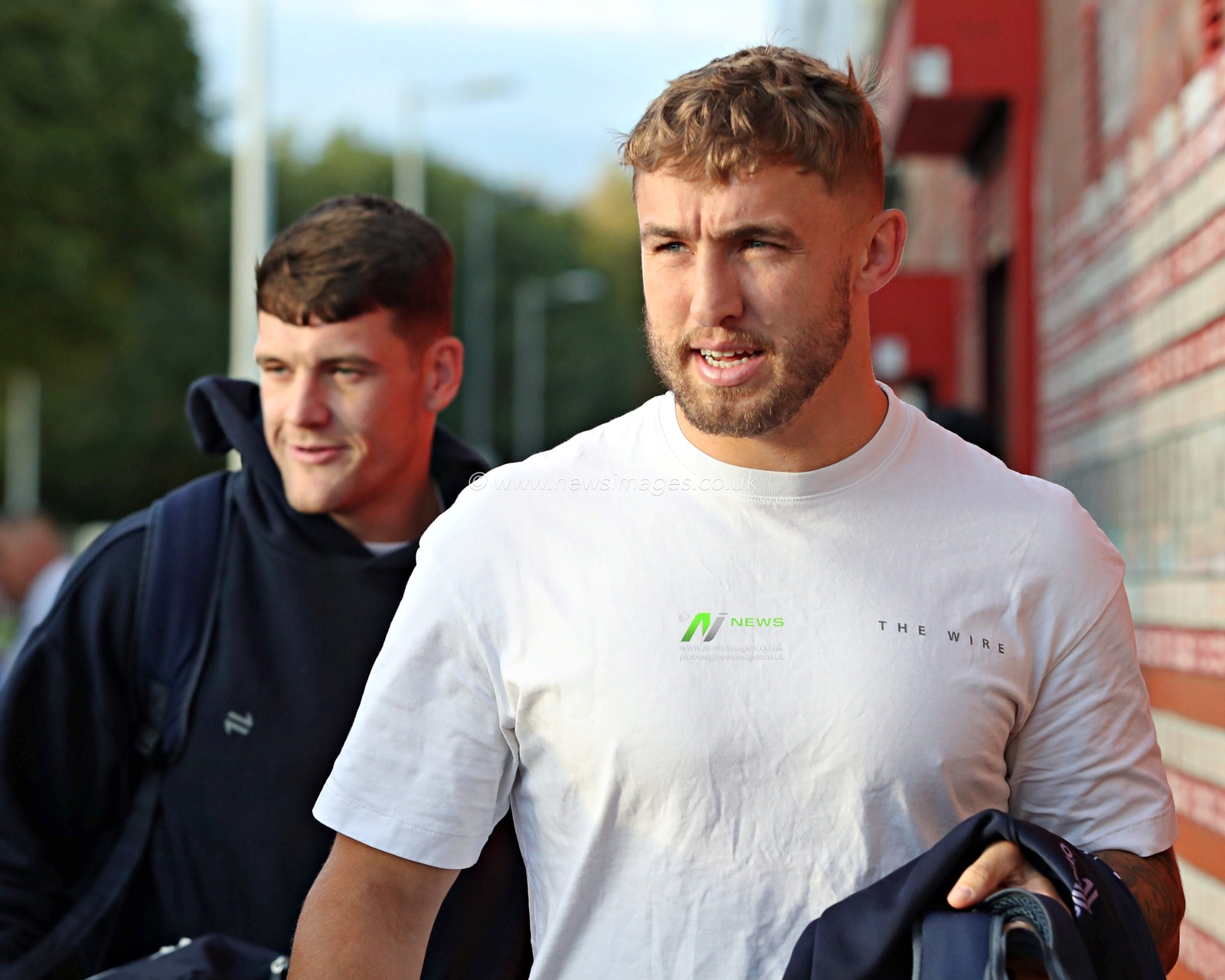 Sam Powell of Warrington Wolves arrives before the Betfred Super League round 27 match Hull KR vs Warrington Wolves at Sewell Group Craven Park, Kingston upon Hull, United Kingdom, 18th September 2025(Photo by Sam Eaden/News Images)