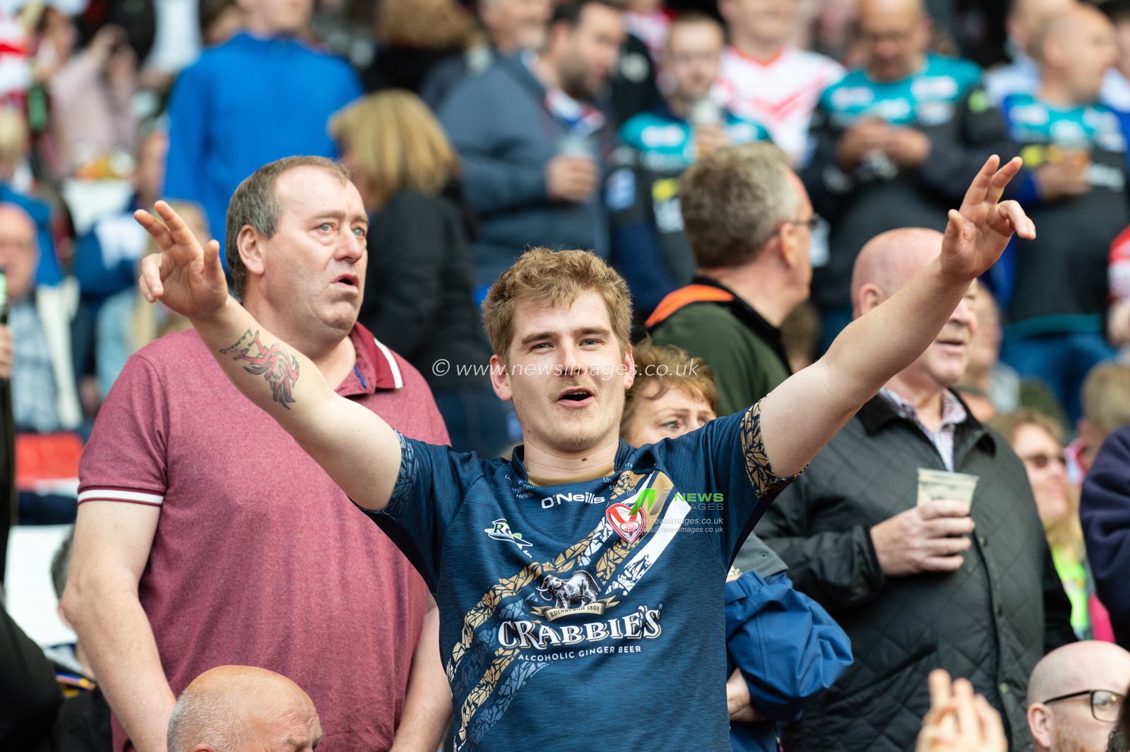 26th May 2019 , Anfield Stadium, Liverpool, England; Dacia Magic Weekend, Betfred Super League Round 16, St helens vs Castleford Tigers ; Saint Helens Fans

Credit: Richard Long/News Images