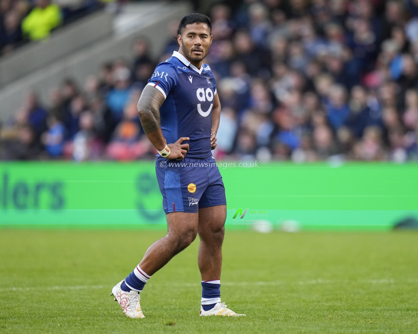 Manu Tuilagi #12 of Sale Sharks during the Gallagher Premiership match Sale Sharks vs Harlequins at AJ Bell Stadium, Eccles, United Kingdom, 23rd October 2022

(Photo by Steve Flynn/News Images)