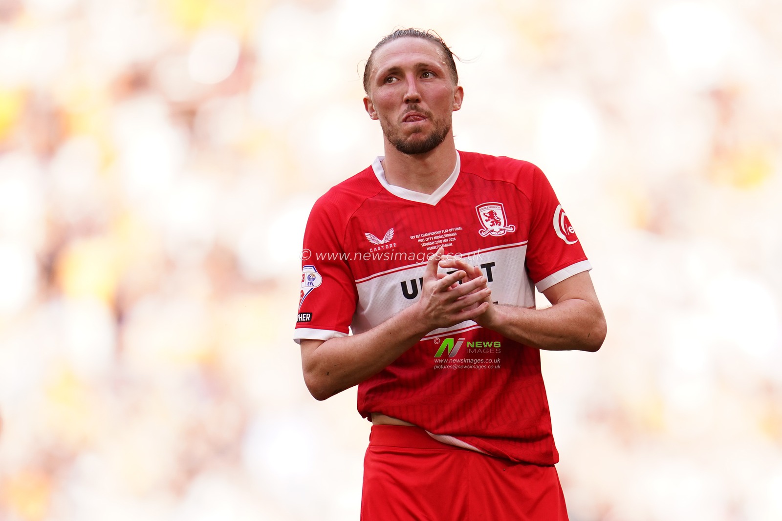 Luke Ayling of Middlesbrough at full time during the Sky Bet Championship Playoffs Final match Hull City vs Middlesbrough at Wembley Stadium, London, United Kingdom on 23 May 2026

(Photo by Harvey Murphy/News Images)