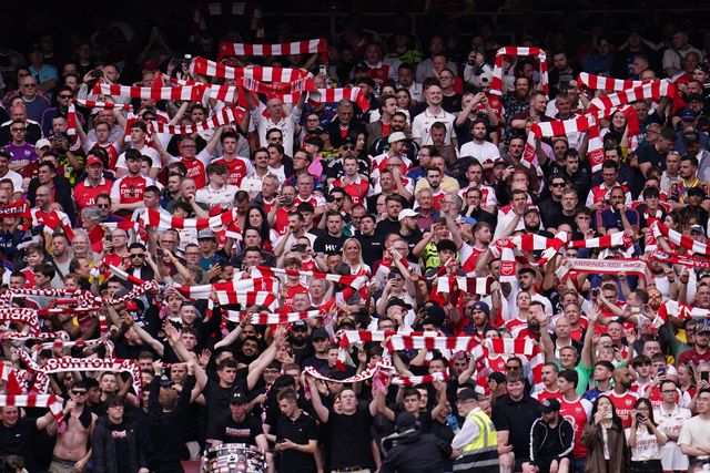 Arsenal fans ahead of kick off during the Premier League match Arsenal vs Fulham at Emirates, London, United Kingdom on 02 May 2026

(Photo by Harvey Murphy/News Images)