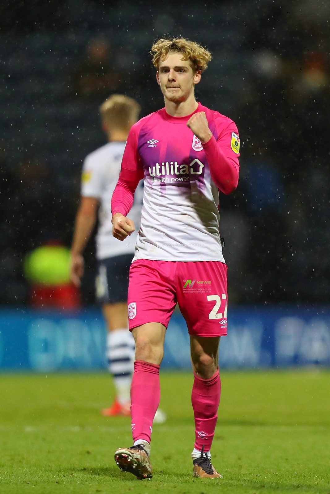 Jack Rudoni #22 of Huddersfield Town celebrates his teams win after the Sky Bet Championship match Preston North End vs Huddersfield Town at Deepdale, Preston, United Kingdom, 26th December 2022

(Photo by Gareth Evans/News Images)